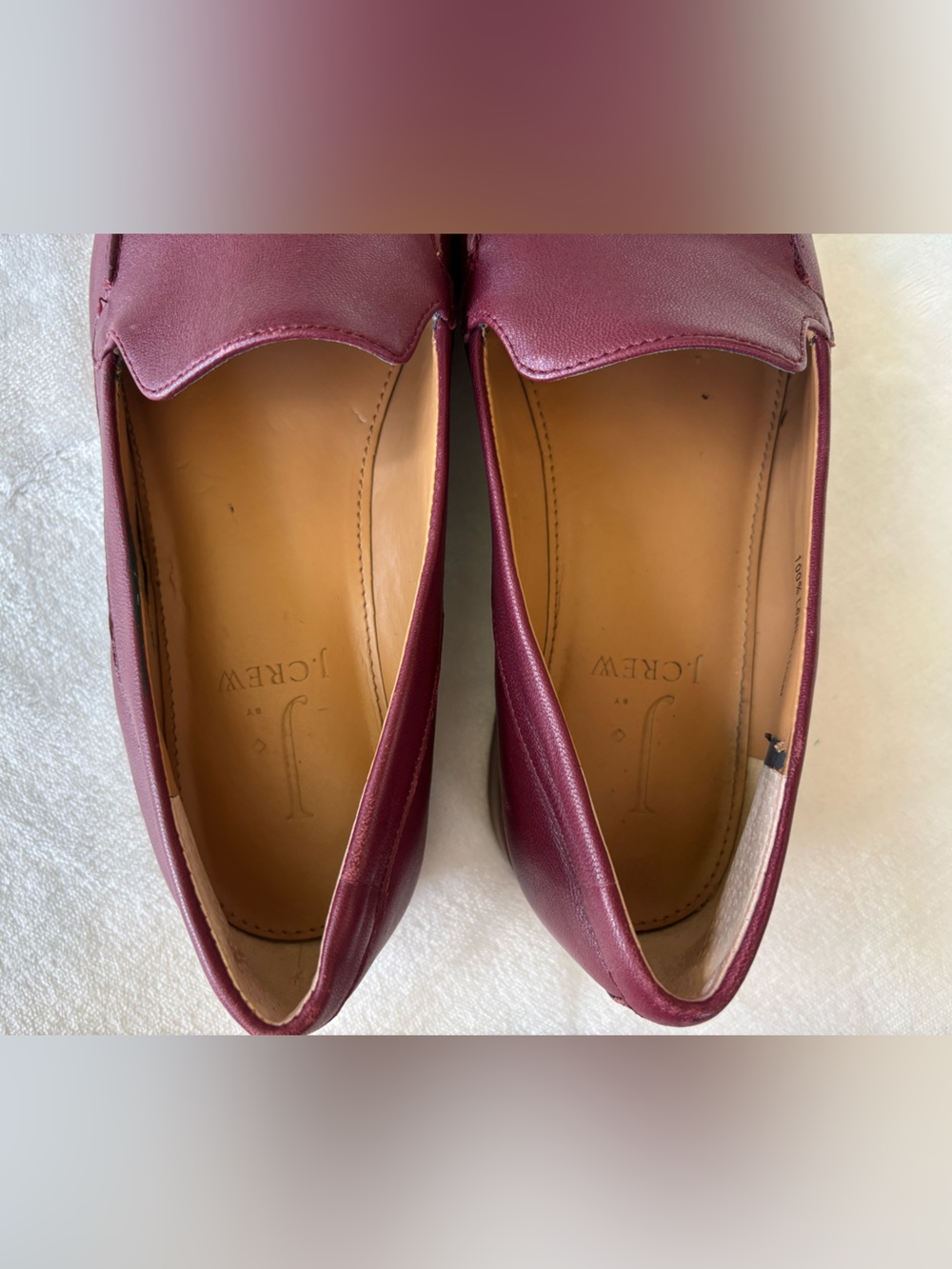 J. Crew Women’s Burgundy Leather Pointed Loafers - Picture 6 of 9